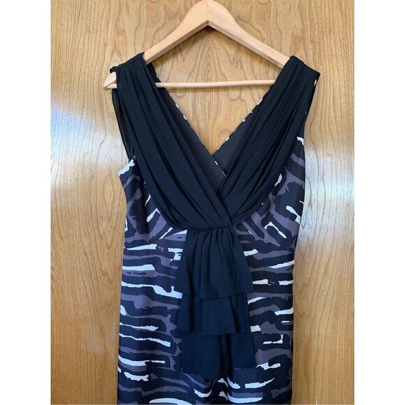 Temperly London Circa 2006 Runway Silk Cocktail Dress Black Multi Size 10 - Picture 6 of 12